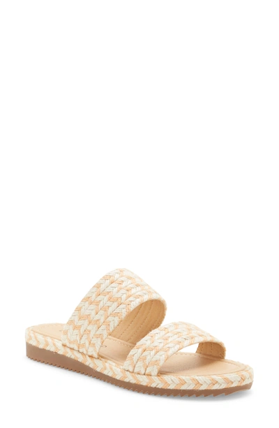Shop Lucky Brand Decime Braided Slide Sandal In Peach Fabric