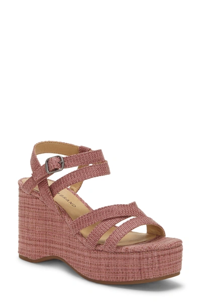 Shop Lucky Brand Carlisha Platform Wedge Sandal In Rose Fabric