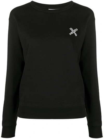 Shop Kenzo Logo Cotton Sweatshirt In Black