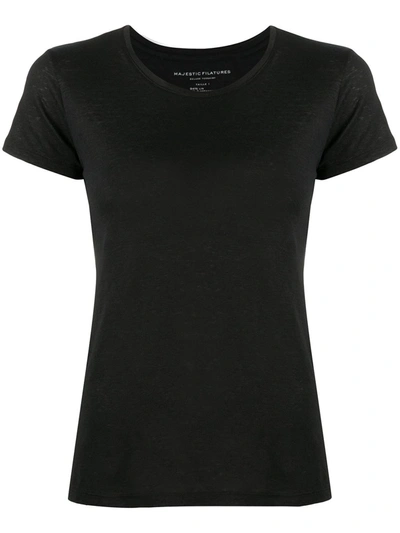Shop Majestic Cotton T-shirt In Black