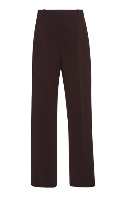 Shop The Row Acker Wool-blend Straight-leg Pants In Brown