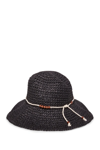 Shop Steve Madden Paper Straw Bucket Hat In Black