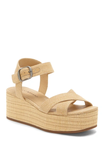 Shop Lucky Brand Bainda Ankle Strap Wedge Sandal In Natural 01