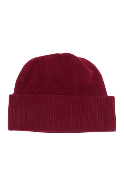 Shop Portolano Cashmere Rib Hat In Ashton Red