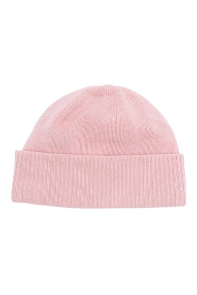 Shop Portolano Cashmere Rib Hat In Pwdr Pink