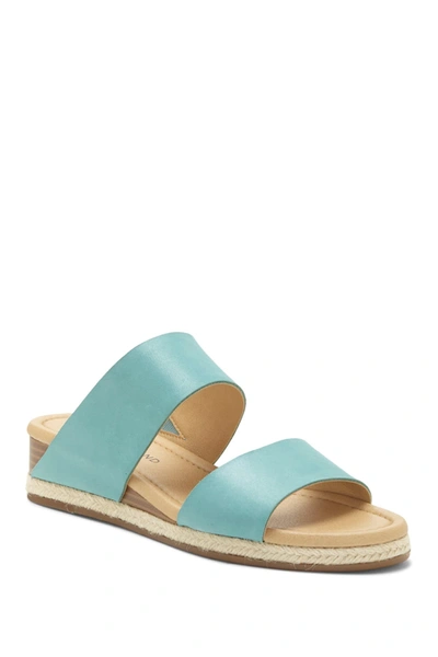 Shop Lucky Brand Wyntor Wedge Slide Sandal In Turquois03