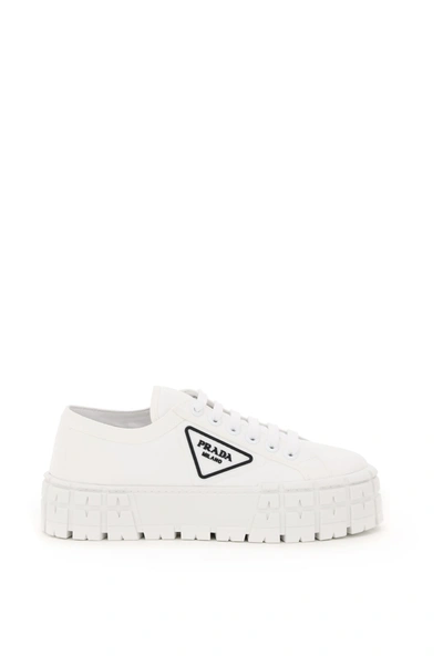 Shop Prada Wheel Sneakers In Bianco (white)
