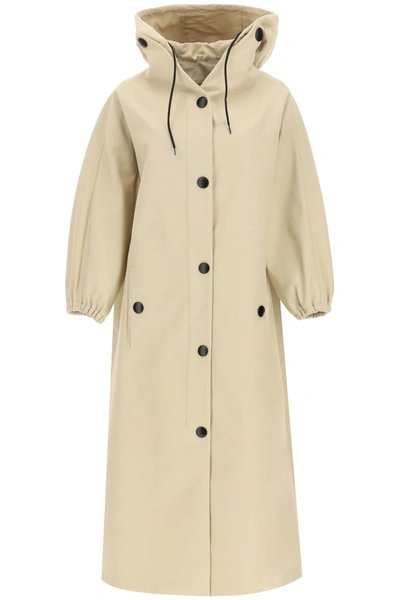 Shop Prada Canvas Raincoat In Corda (beige)