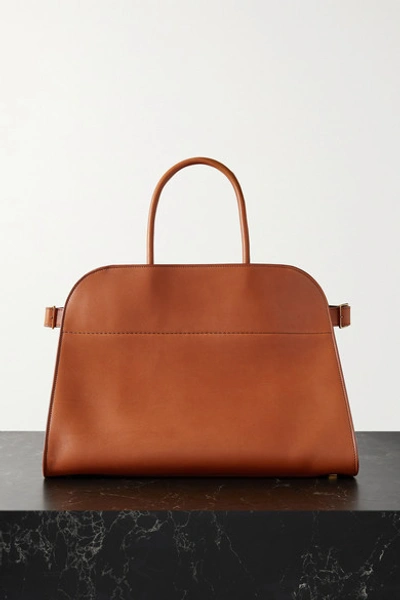 Shop The Row Margaux 15 Buckled Leather Tote In Tan