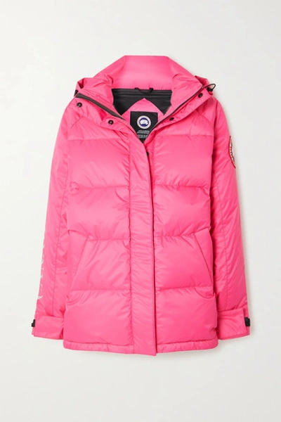 Shop Canada Goose Approach Hooded Printed Quilted Shell Down Jacket In Pink