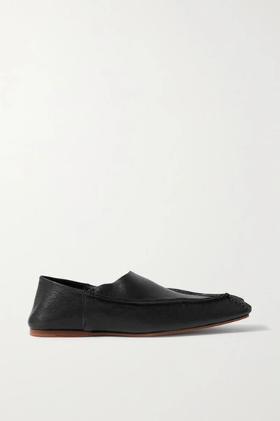 Shop Acne Studios Leather Collapsible-heel Loafers In Black