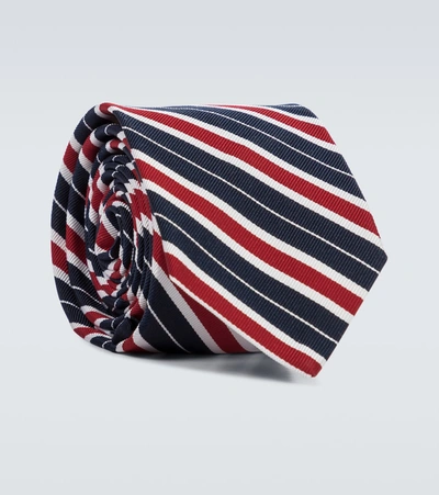 Shop Thom Browne Silk-blend Striped Jacquard Tie In Multicoloured
