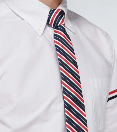 Shop Thom Browne Silk-blend Striped Jacquard Tie In Multicoloured