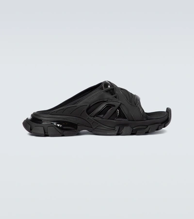 Shop Balenciaga Track Slide Sandals In Black