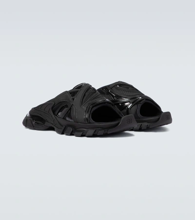 Shop Balenciaga Track Slide Sandals In Black