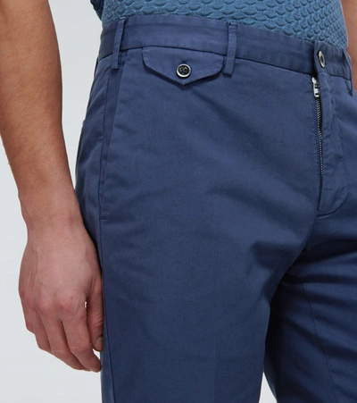 Shop Incotex Stretch-cotton Shorts In Blue