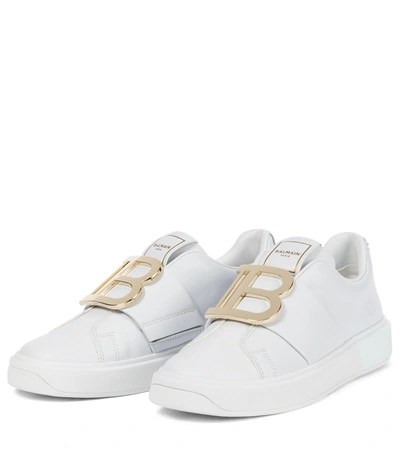 $650 NIB Balmain B-Court White Leather Logo Slip On Sneakers Size 40 Sold  Out