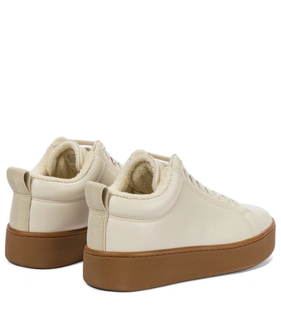 Shop Bottega Veneta Quilt Leather Platform Sneakers In White