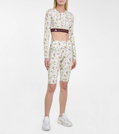 Shop Adidas By Stella Mccartney Future Playground Floral Crop Top In White