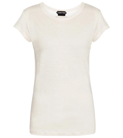 Shop Tom Ford Linen-blend Top In White