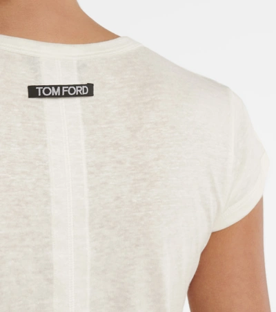 Shop Tom Ford Linen-blend Top In White