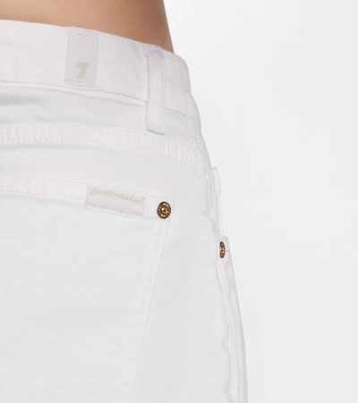 7 For All Mankind Cotton Denim Mini Skirt In Prince St In White