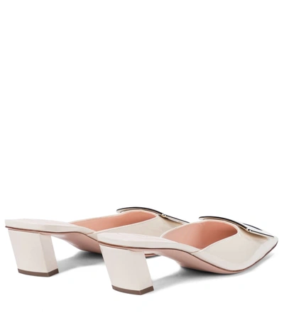 Roger Vivier Belle Vivier 45 Patent Leather Mules In White