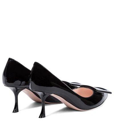 Roger Vivier 65mm Covered Buckle Patent Leather Pumps In Black