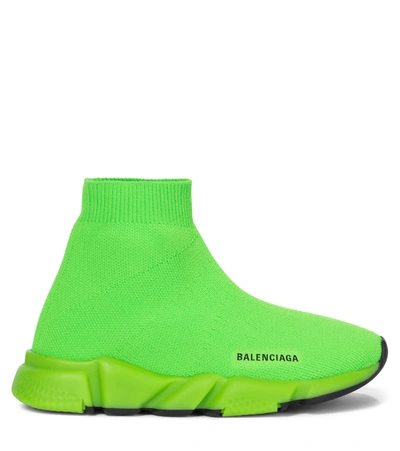Shop Balenciaga Speed Sneakers In Green