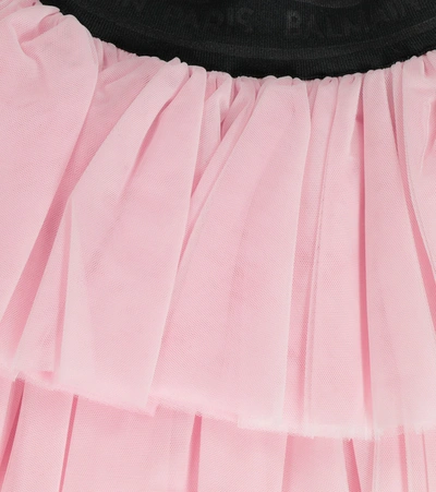 Shop Balmain Tulle Skirt In Pink