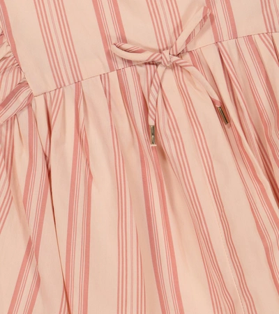 Shop Chloé Baby Striped Cotton Bodysuit In Pink