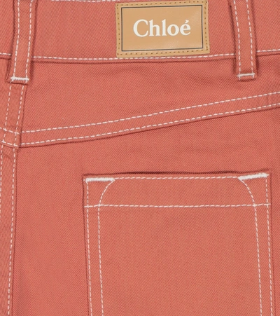 Shop Chloé Stretch-cotton Shorts In Red