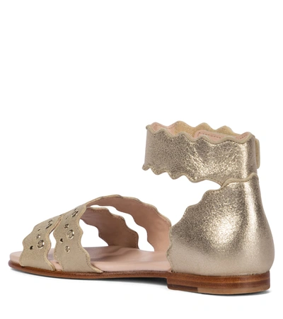 Shop Chloé Metallic Leather Sandals In Gold