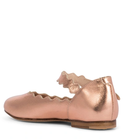 金属感皮革芭蕾舞平底鞋
