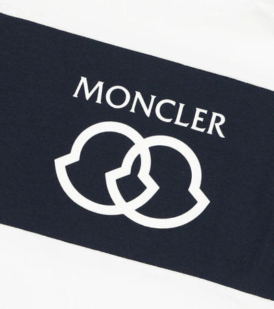 Shop Moncler Baby Logo Cotton T-shirt In White