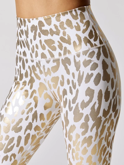 Shop Carbon38 Metallic Leopard High Rise 7/8 Legging In Cream,gold Leopard
