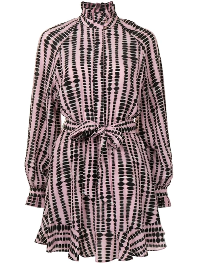 Shop Rebecca Vallance Samir Ruffled Belted Dress In Pink