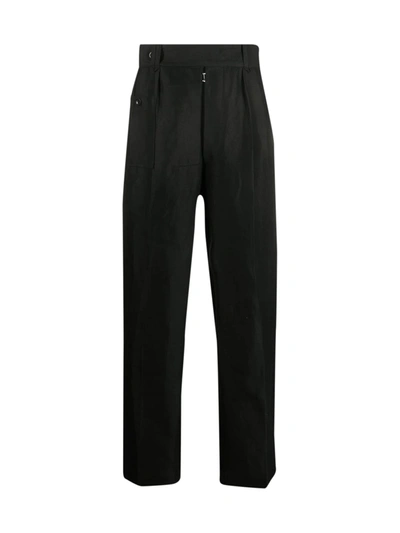 Shop Maison Margiela Fine Linen Pants In Black