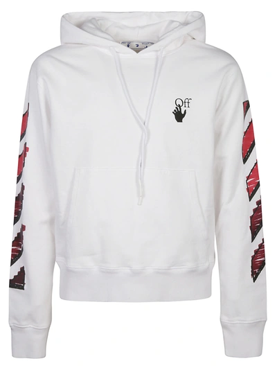 Shop Off-white Marker Slim Hoodie In Bianco