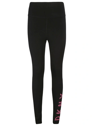 Shop Dkny Logo Leggings In Rosa