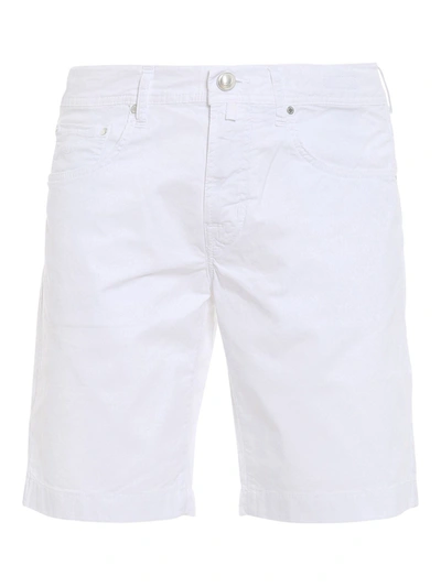 Shop Jacob Cohen Vintage Effect Denim Shorts In White