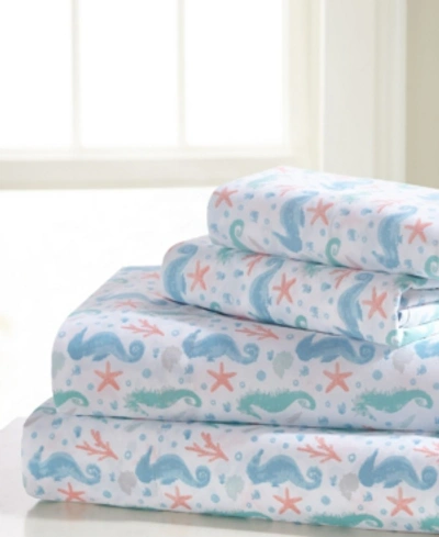 Shop Universal Home Fashions Seahorse Twin Sheet Set In Multi