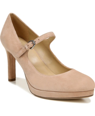 Shop Naturalizer Talissa Mary Janes Women's Shoes In Barely Nude Suede