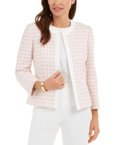 Shop Kasper Checkered Jacket In Tutu Pink Multi