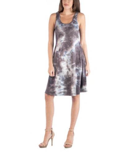 Shop 24seven Comfort Apparel Tie Dye A-line Fit And Flare Boho Mini Dress In Multi