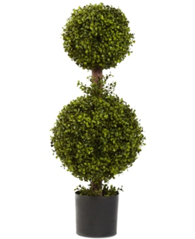 Nearly Natural 35 Double Boxwood Artificial Topiary In Green