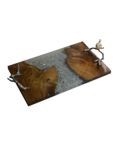 Shop Ab Home Alvada Teak Wood Tray In Natural