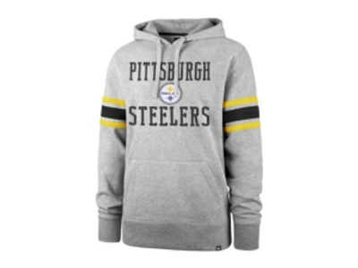 Shop 47 Brand Pittsburgh Steelers Men's Double Block Hoodie In Gray