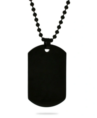 Shop Eve's Jewelry Men's Black Plated Medium Stainless Steel Dog Tag Necklace