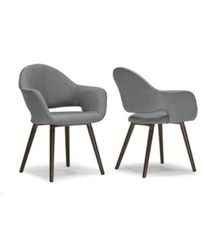 Shop Glamour Home Set Of 2 Adel Modern Arm Chair Dining Chair With Beech Legs In Gray